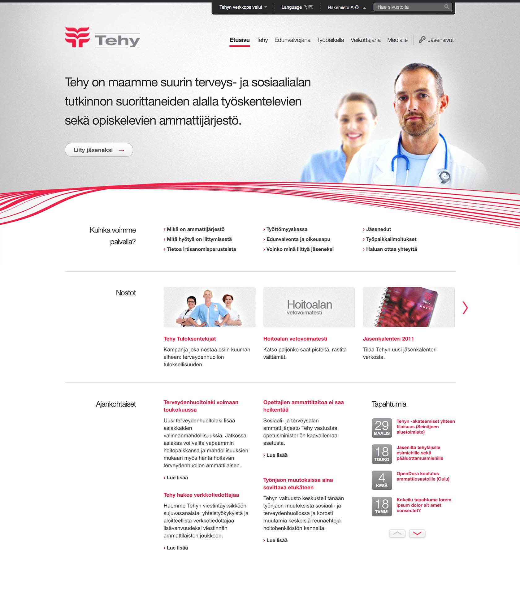 Screenshot of Tehy's site
